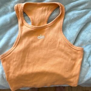 orange crush alo yoga cropped  aspire tank